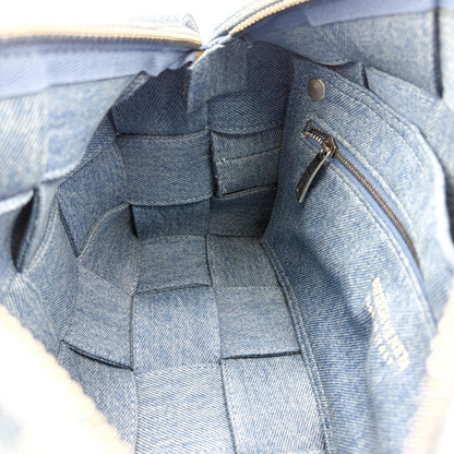 Bottega Veneta Cassette Maxi Intrecciato Denim, Blue, Denim, Crossbody Bag