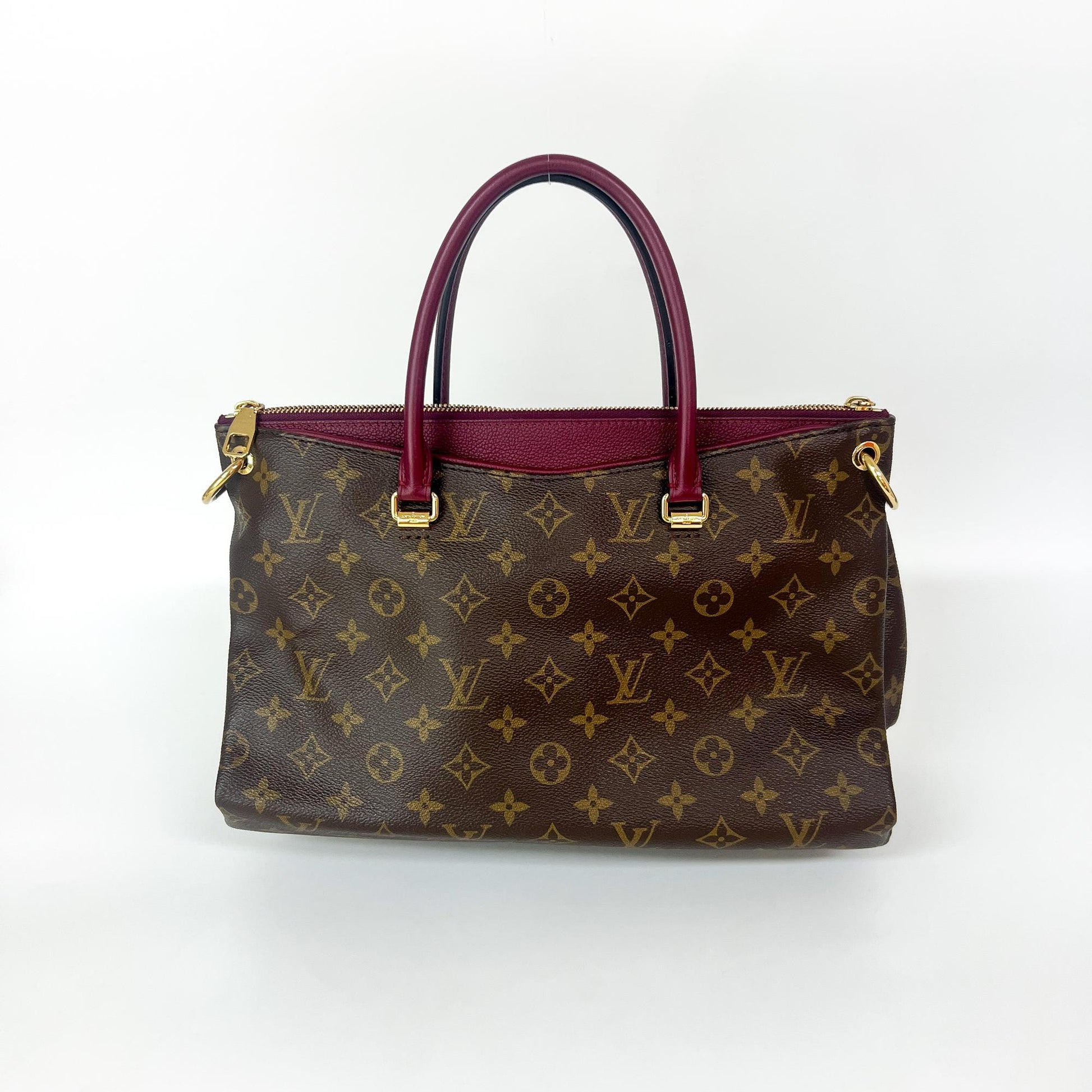 Louis Vuitton Pallas Tote Monogram Canvas with Leather, Brown, Canvas, Handbag