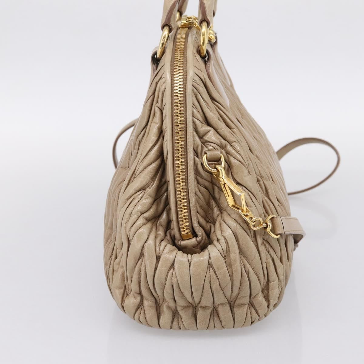 Miu Miu Convertible Dome Satchel Matelasse Leather, Beige, Leather, Handbag