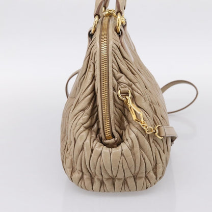Miu Miu Convertible Dome Satchel Matelasse Leather, Beige, Leather, Handbag