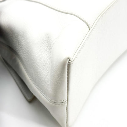Balenciaga Downtown S Chain-Handle Leather, White, Leather, Shoulder Bag