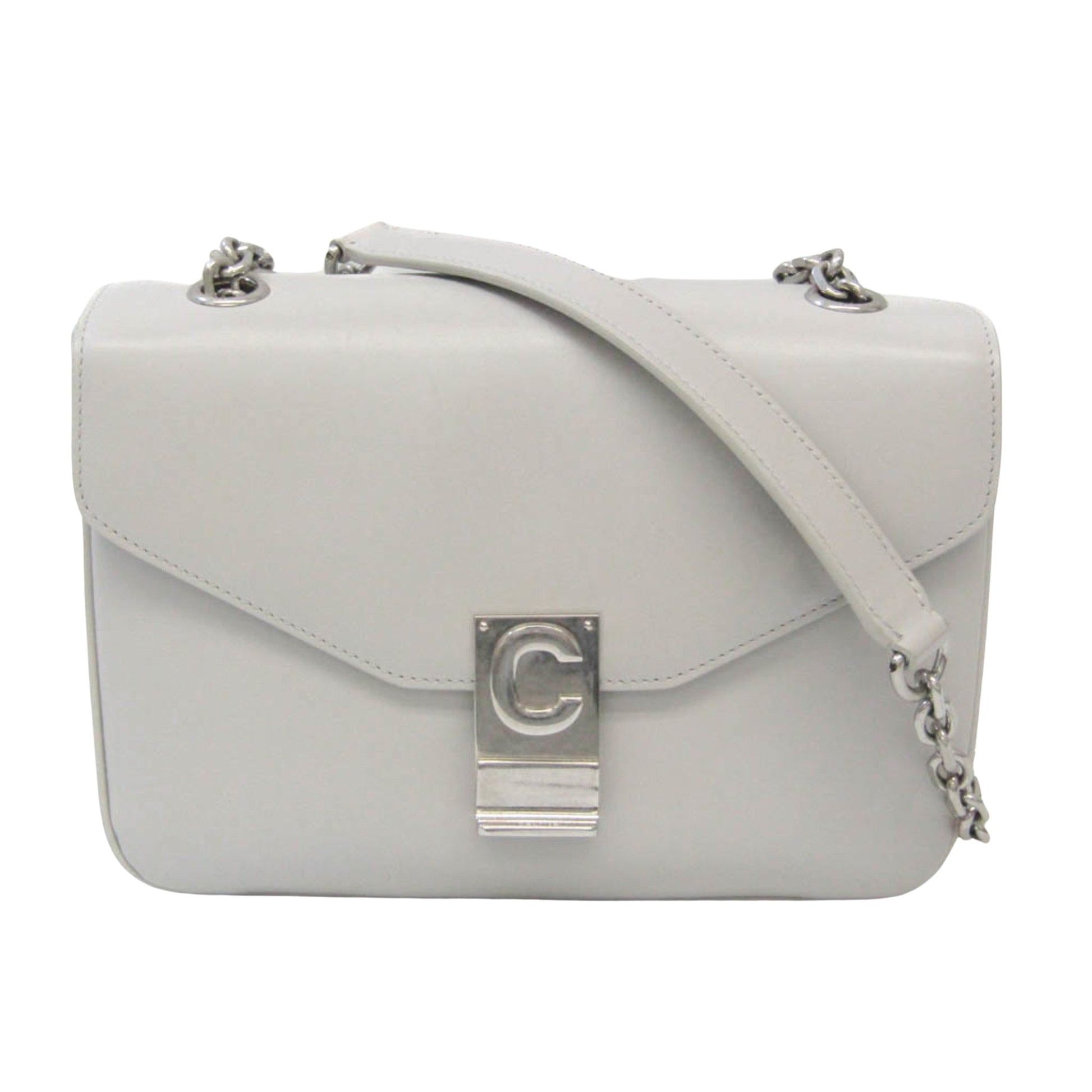 Céline C, Grey, Leather, shopper