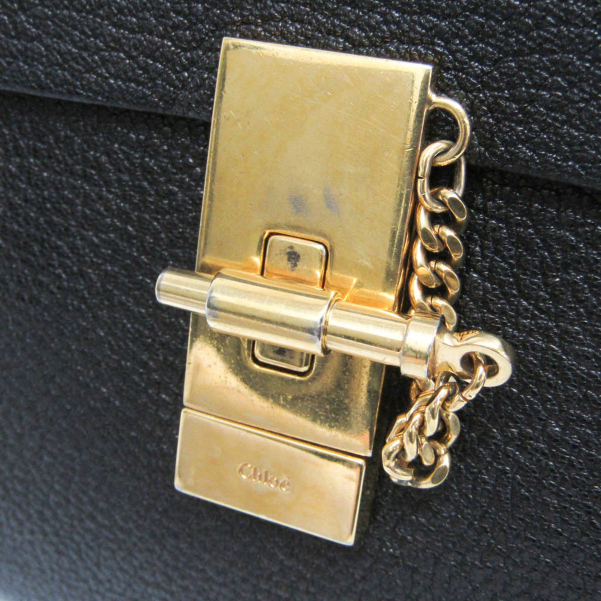 Chloe Drew Leather, Black, Leather, Crossbody Bag