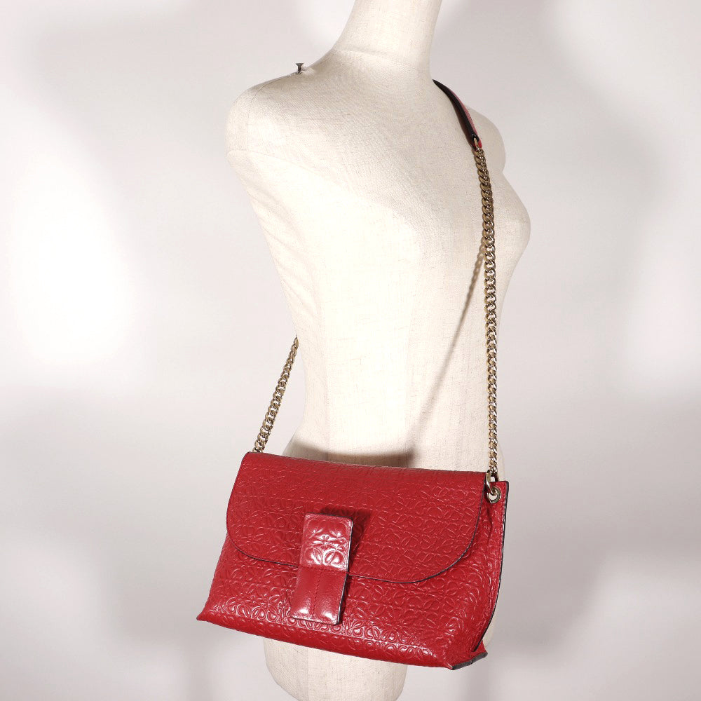 Loewe Avenue, Red, Leather, shoulder