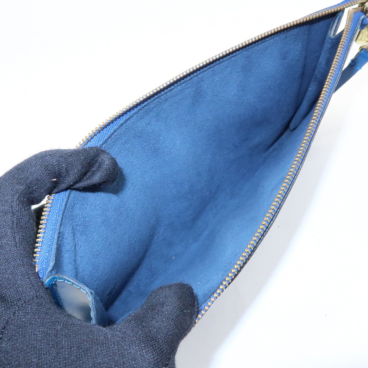 Louis Vuitton Pochette Accessoires Epi Leather, Blue, Leather, Clutch