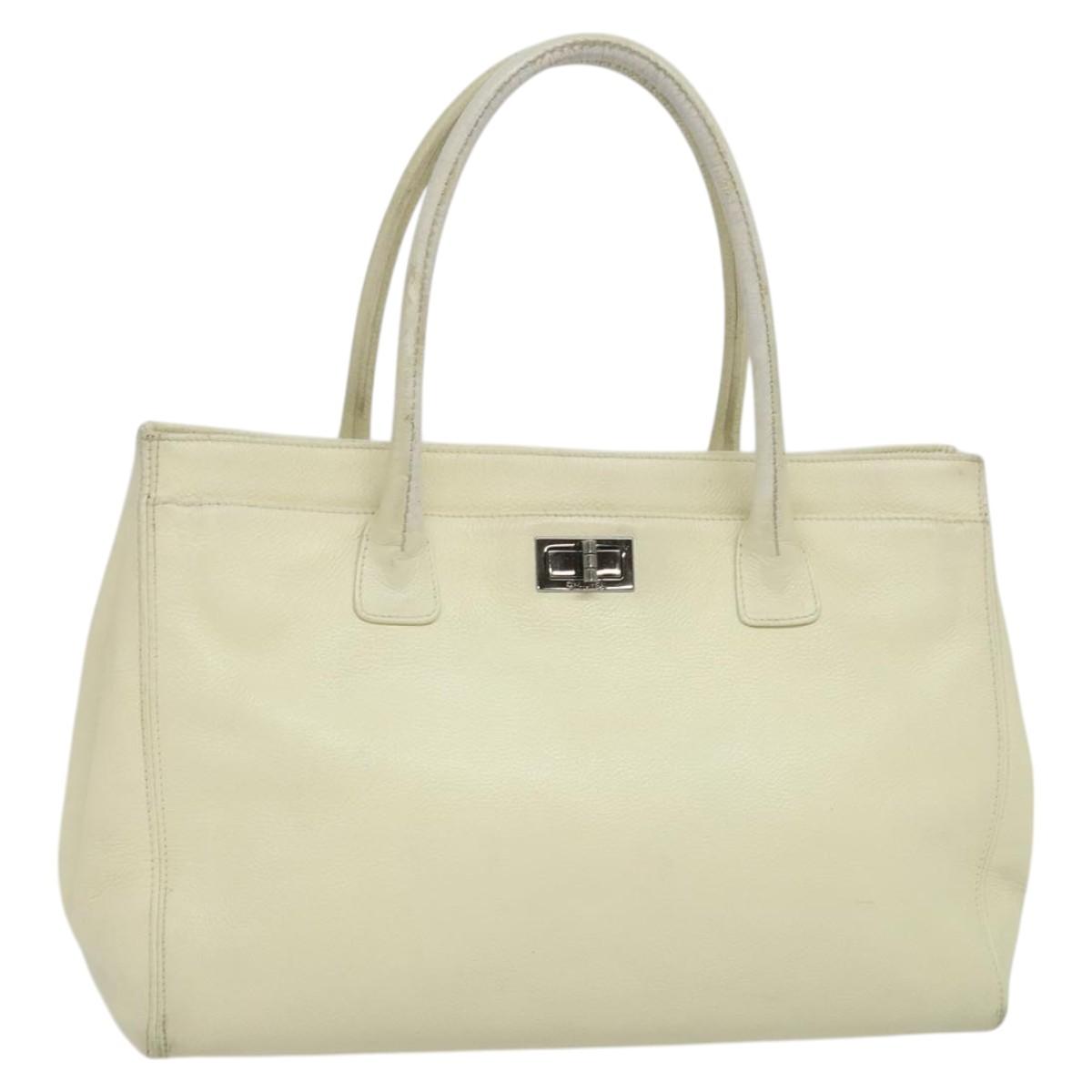 Chanel Reissue Cerf Executive Tote Leather, WHITE, LEATHER, Tote bag