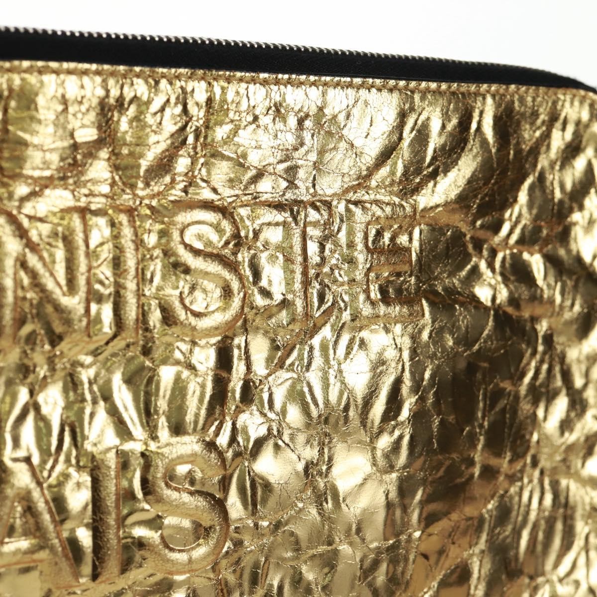 Chanel Feminine Crinkled Leather, Gold, Leather, Clutch