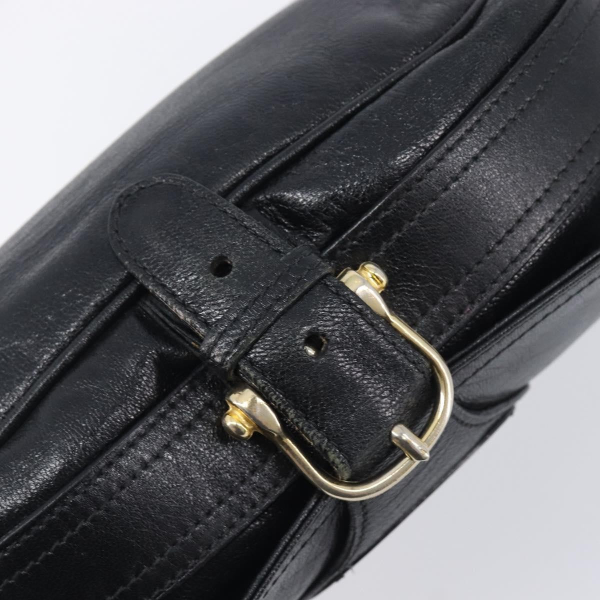Celine Shoulder Leather, Black, Leather, Shoulder Bag