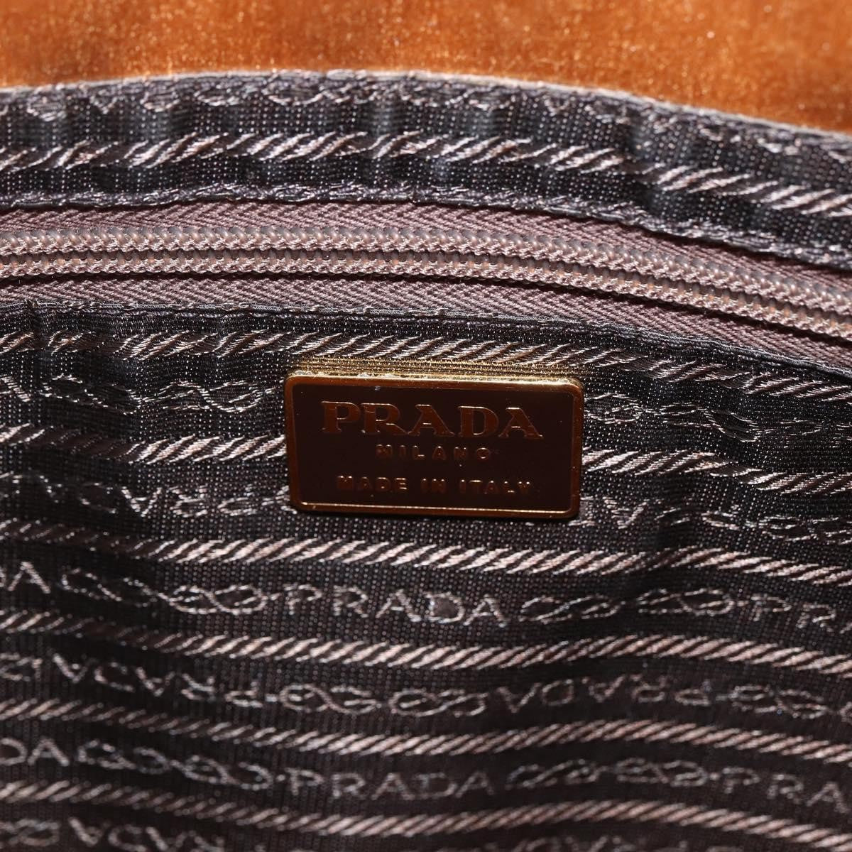 Prada Chain Satin, Gold, Satin, Shoulder Bag