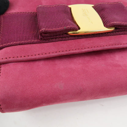 Salvatore Ferragamo Ginny Chain Waist Suede, Purple, Suede, Handbag
