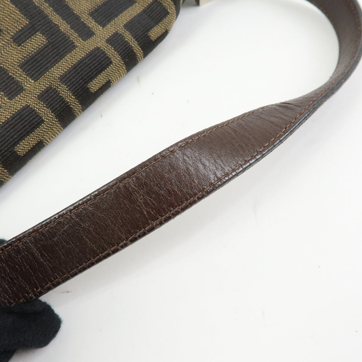 Fendi Zucchino Mamma Baguette Canvas, Brown, Canvas, Shoulder Bag