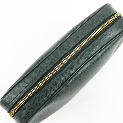 Louis Vuitton Toiletry Pouch Taiga Leather, Green, Leather, Clutch