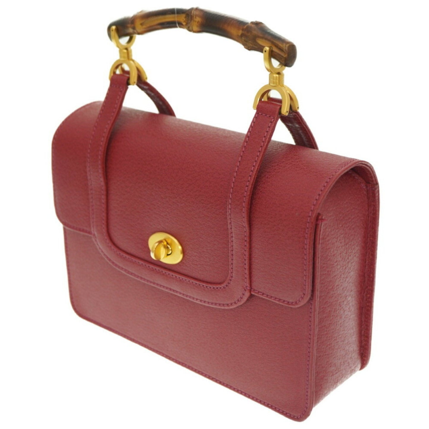 Gucci Bamboo, Red, Leather, handbag