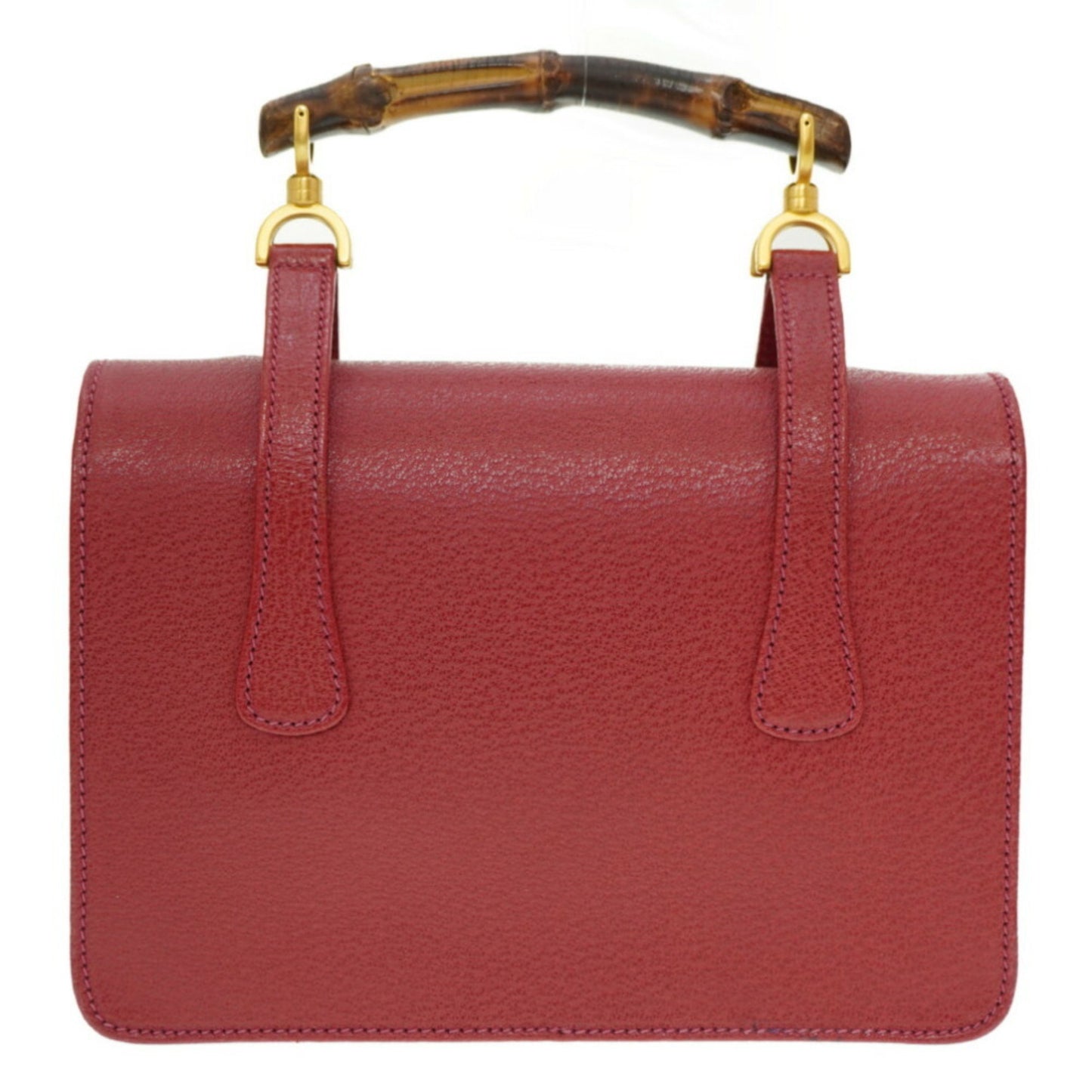 Gucci Bamboo, Red, Leather, handbag