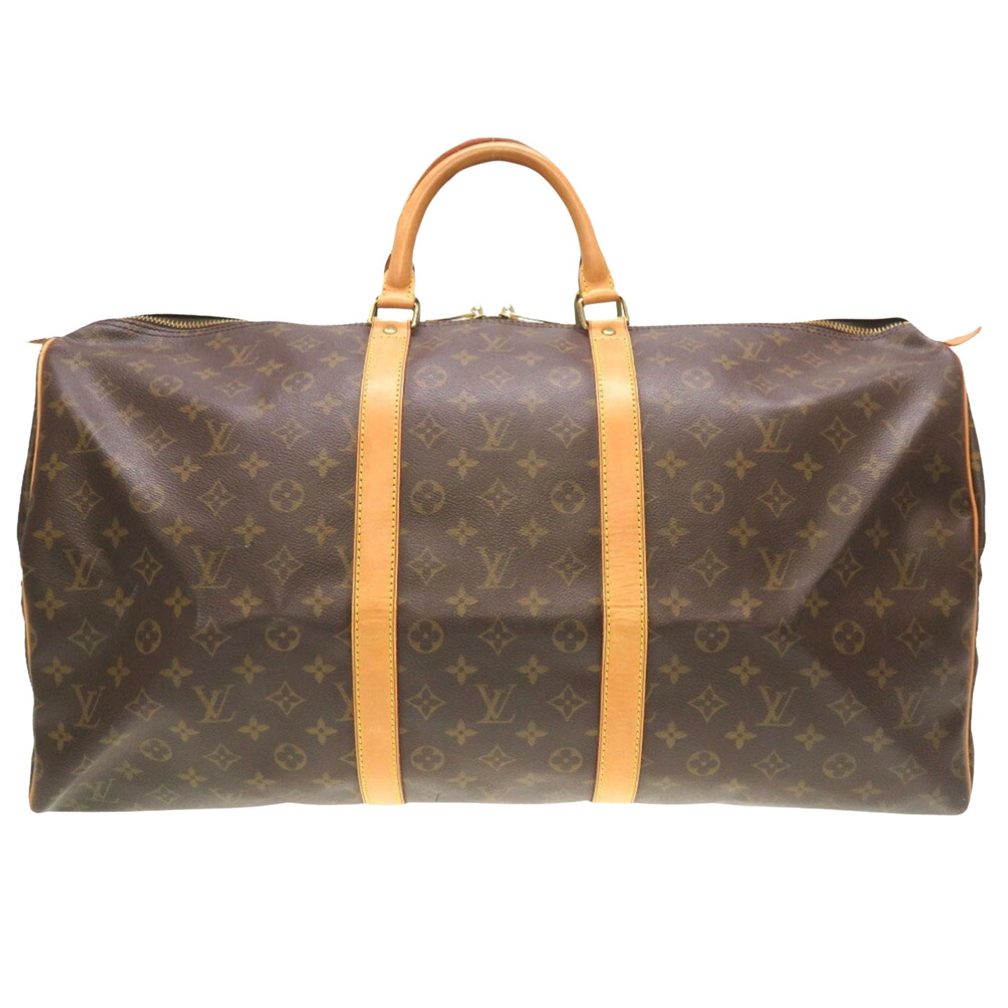 Louis Vuitton Keepall 55, Brown, Canvas, travel