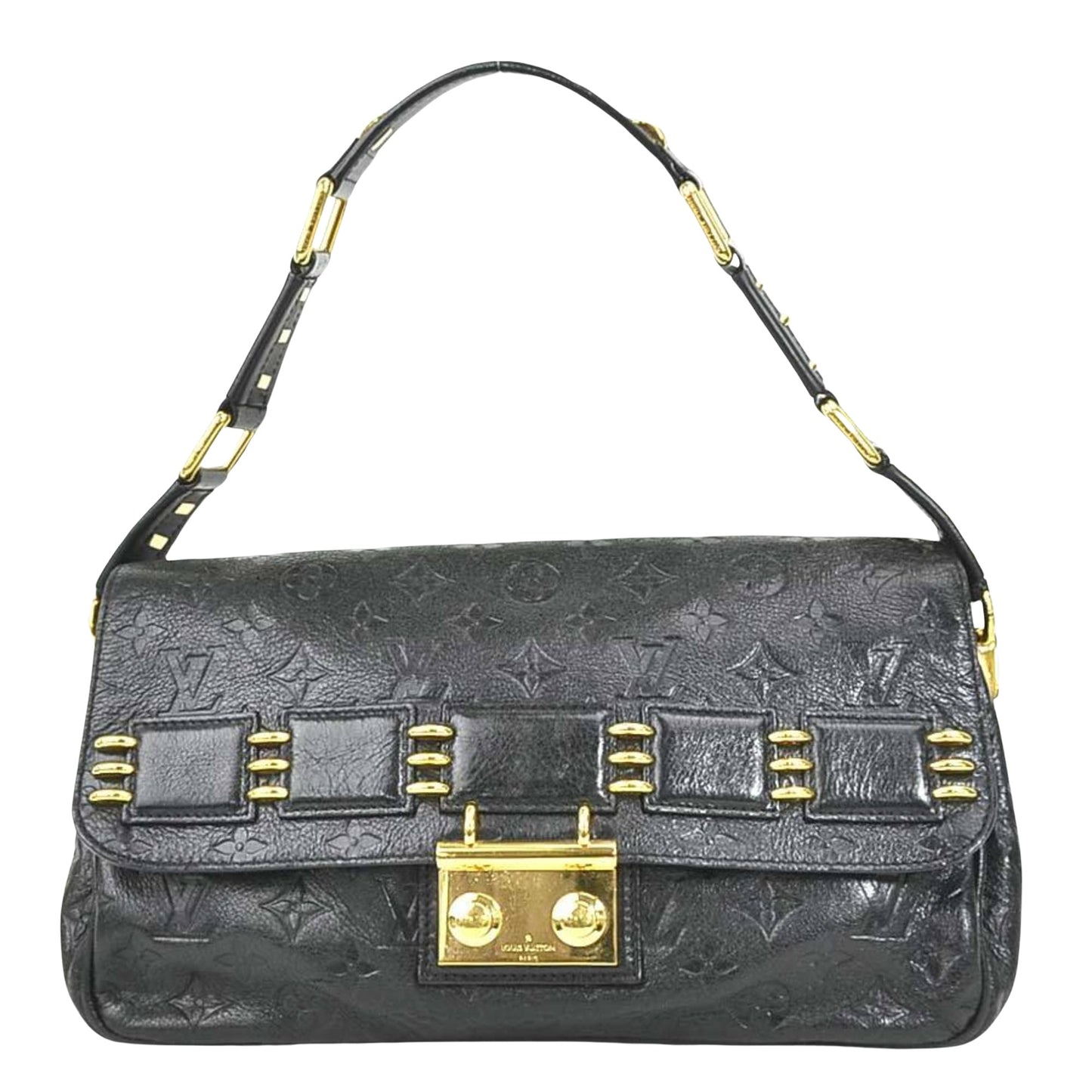 Louis Vuitton Rubel, Black, Leather, shopper