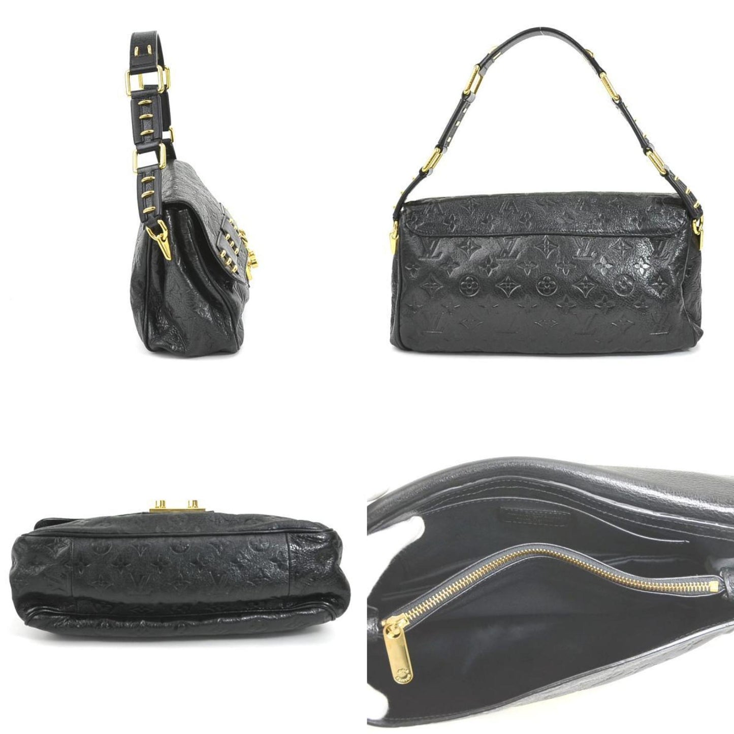 Louis Vuitton Rubel, Black, Leather, shopper