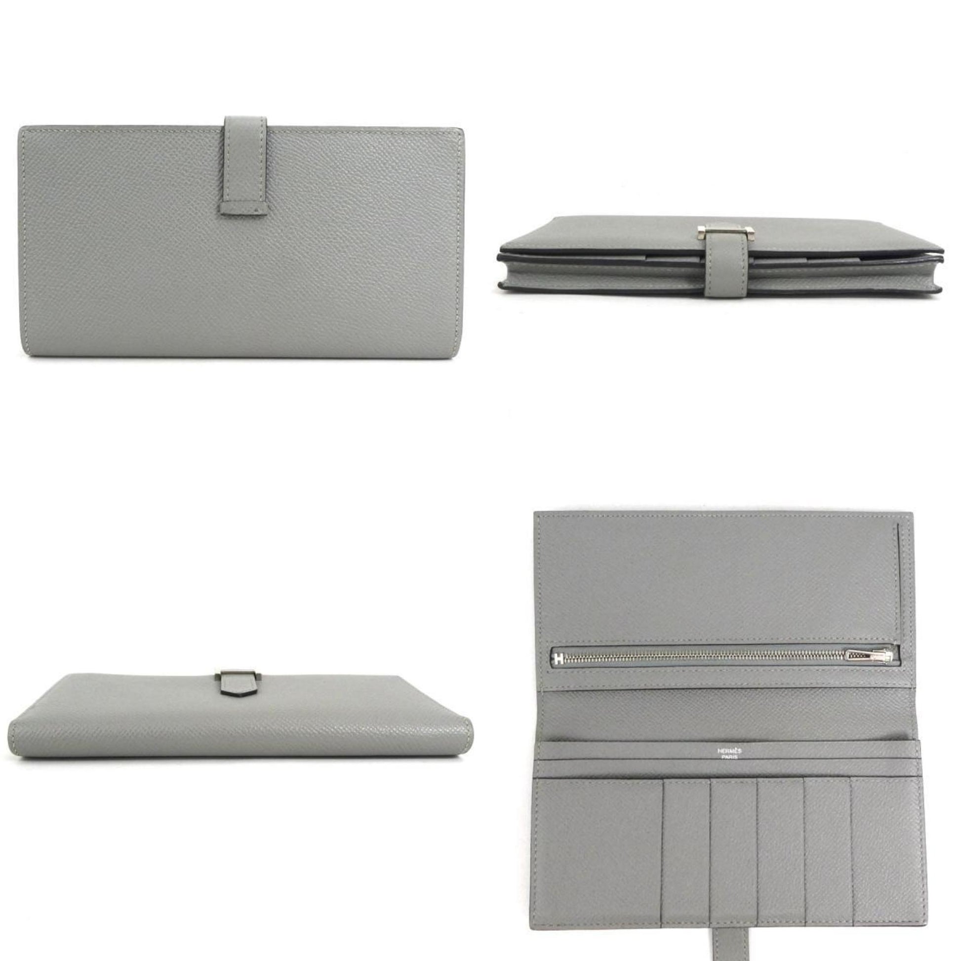 Hermès Béarn, Grey, Leather, wallet