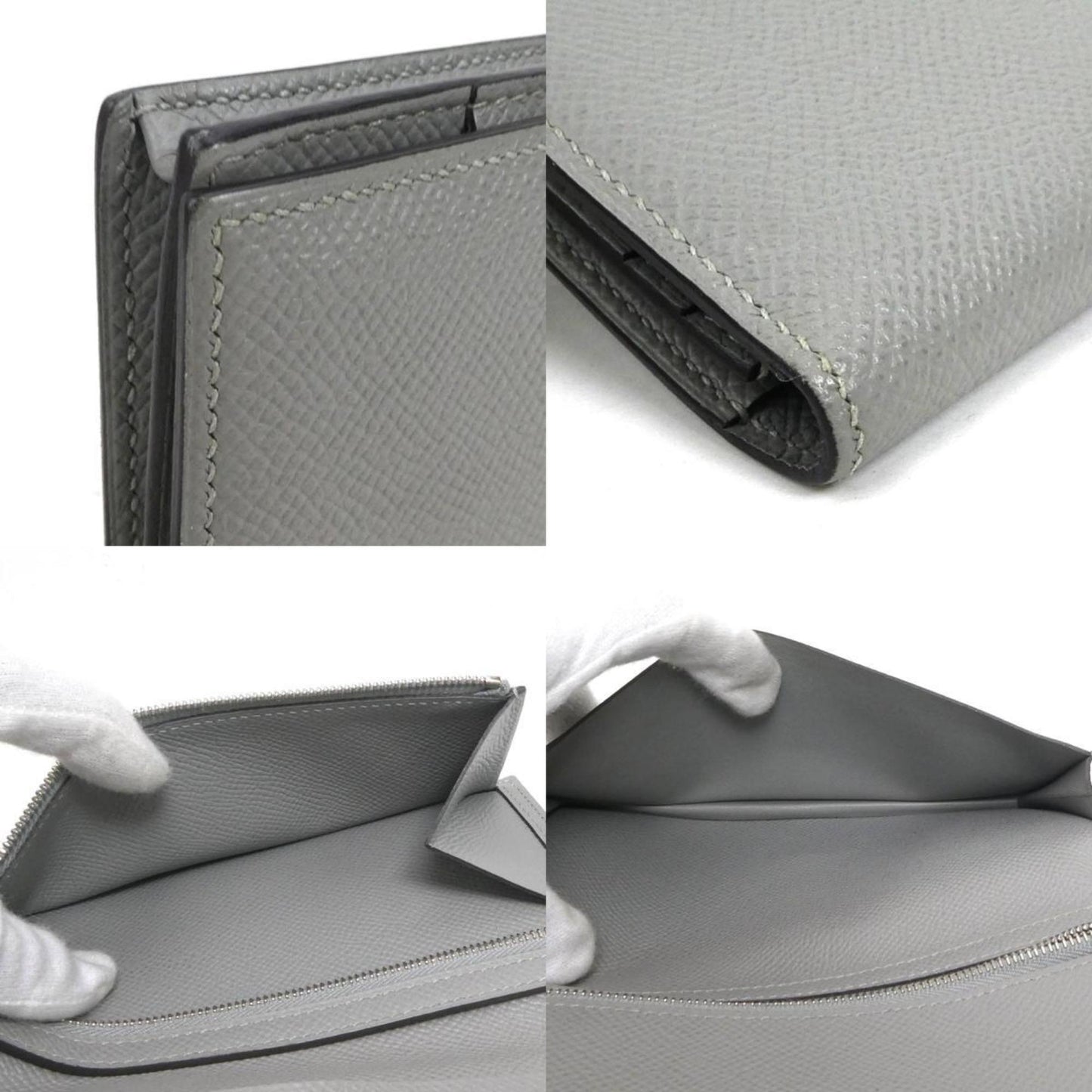 Hermès Béarn, Grey, Leather, wallet