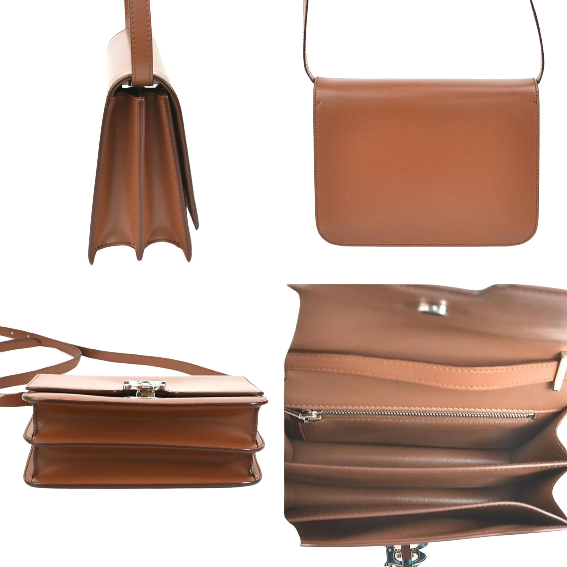 Burberry TB, Brown, Leather, shoulder