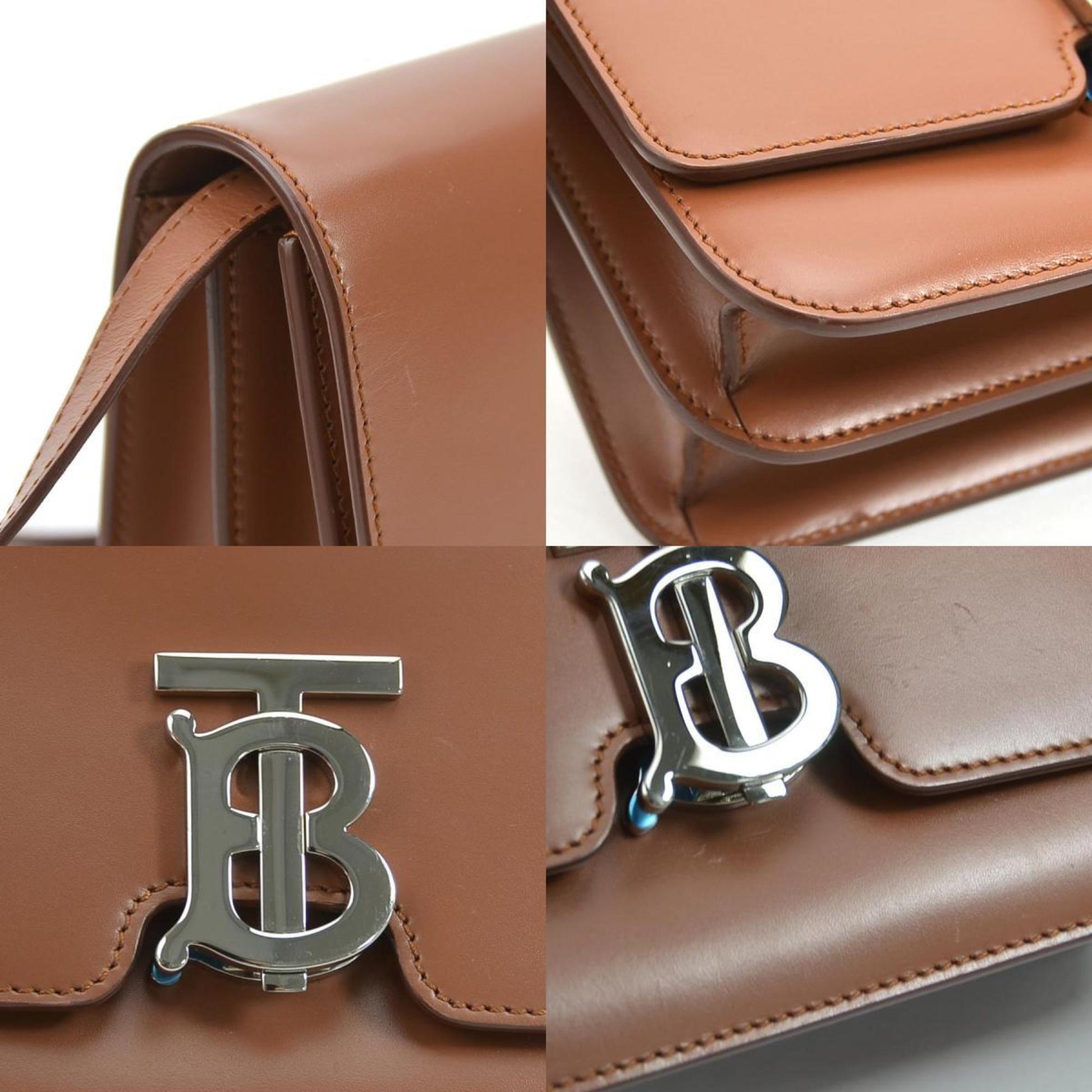 Burberry TB, Brown, Leather, shoulder