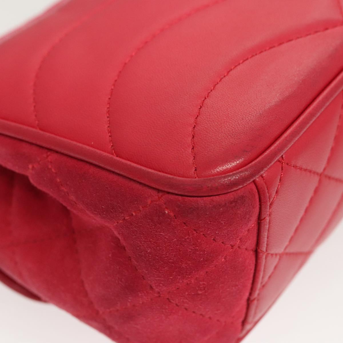 Chanel Chain Flap Shoulder Bag Suede, PINK, SUEDE, Shoulder bag