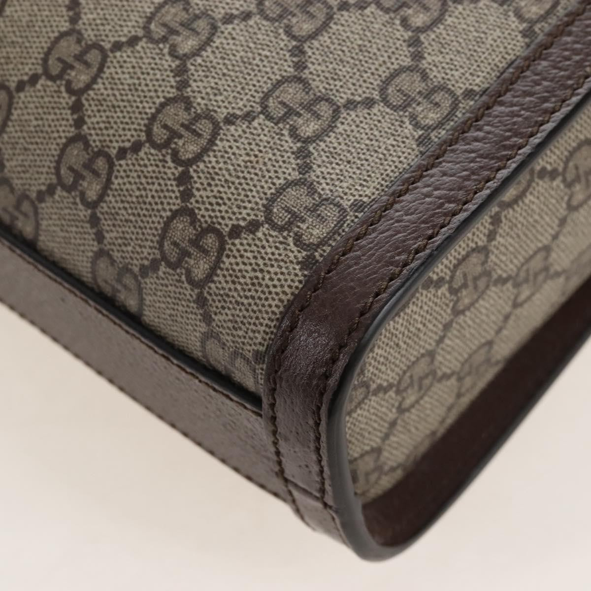 Gucci Cut Out Handle Printed GG Coated Canvas, Brown, Canvas, Tote Bag