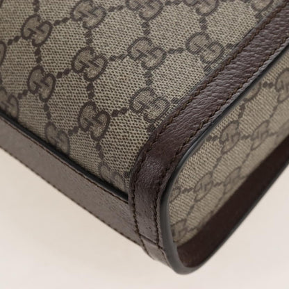 Gucci Cut Out Handle Printed GG Coated Canvas, Brown, Canvas, Tote Bag