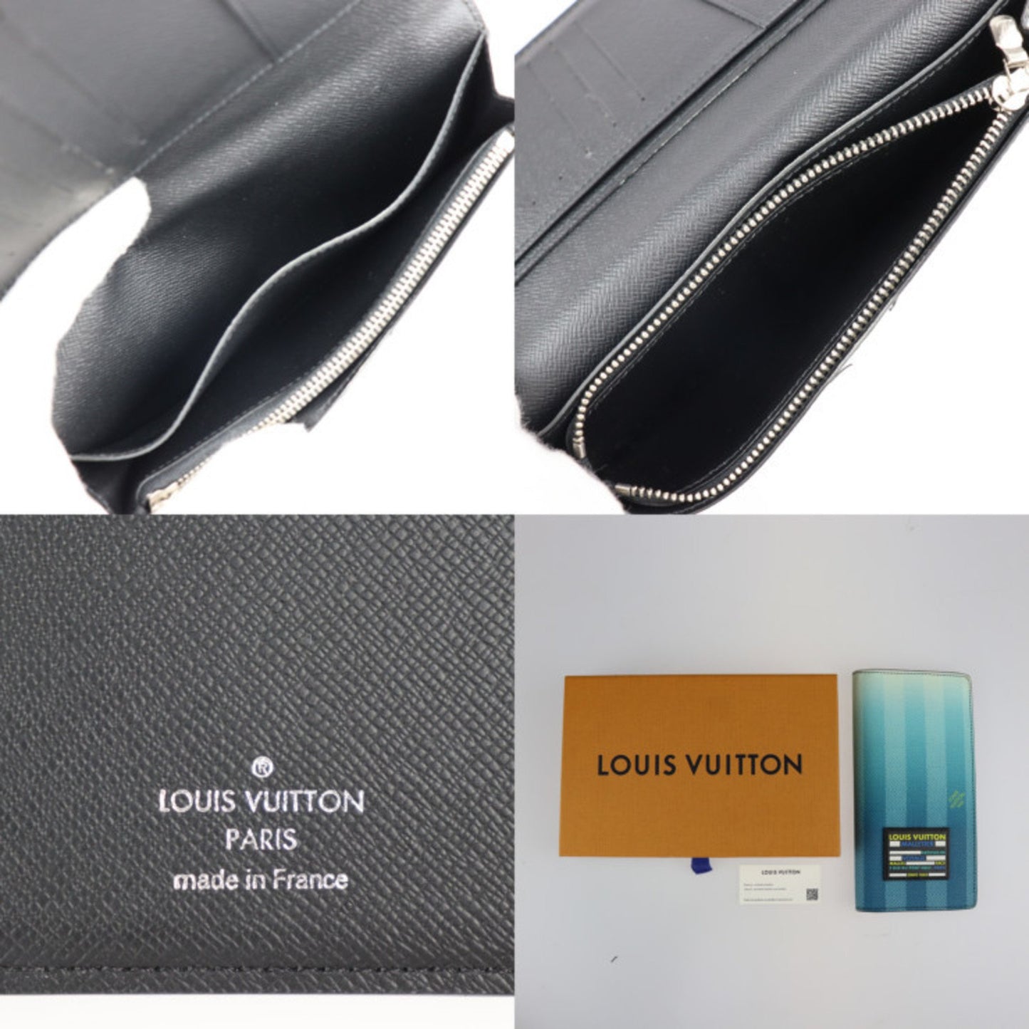 Louis Vuitton Portefeuille Brazza, Blue, Canvas, wallet