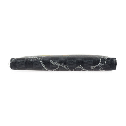 Louis Vuitton Zippy organizer, Black, Canvas, wallet