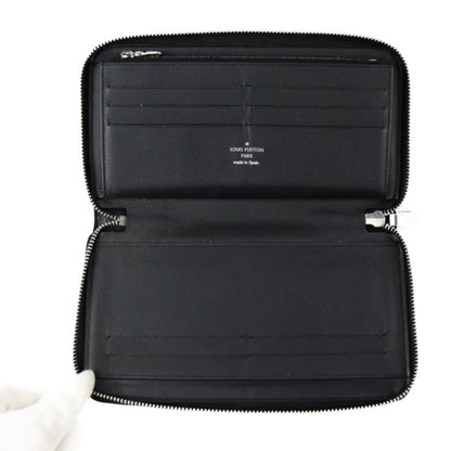 Louis Vuitton Zippy organizer, Black, Canvas, wallet