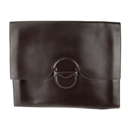 Hermès Faco, Brown, Leather, clutch