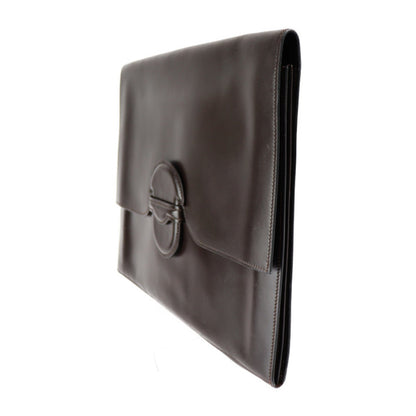 Hermès Faco, Brown, Leather, clutch