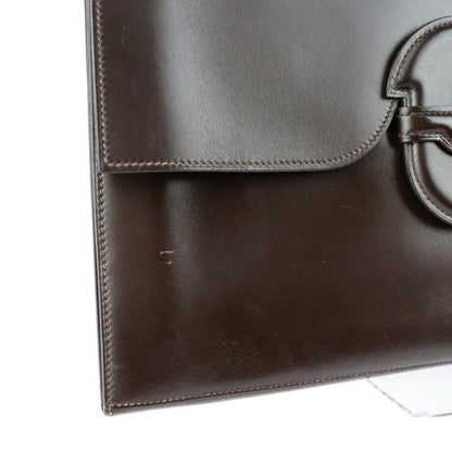Hermès Faco, Brown, Leather, clutch