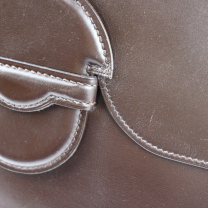 Hermès Faco, Brown, Leather, clutch