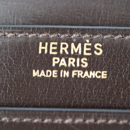 Hermès Faco, Brown, Leather, clutch