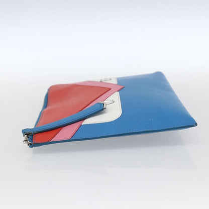 Fendi Monster Clutch Leather, Blue, Leather, Clutch