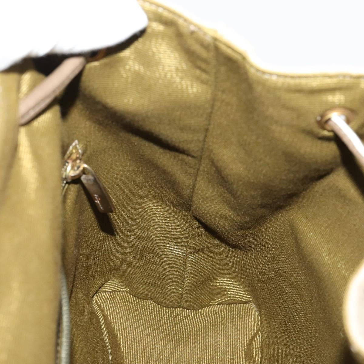 Salvatore Ferragamo Gancini Canvas, Beige, Canvas, Backpack