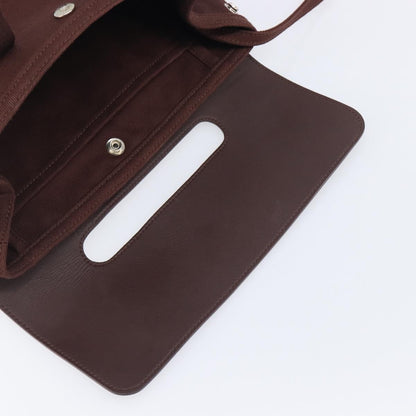 Hermes Valparaiso Toile and Leather, Brown, Canvas, Handbag