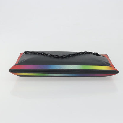 Louis Vuitton Pochette A4 Rainbow Taiga Leather, Black, Leather, Clutch