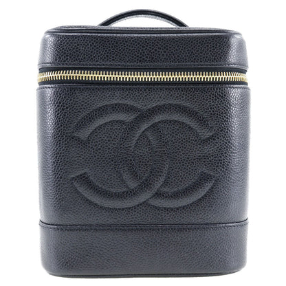 Chanel Vanity, Black, Leather, handbag