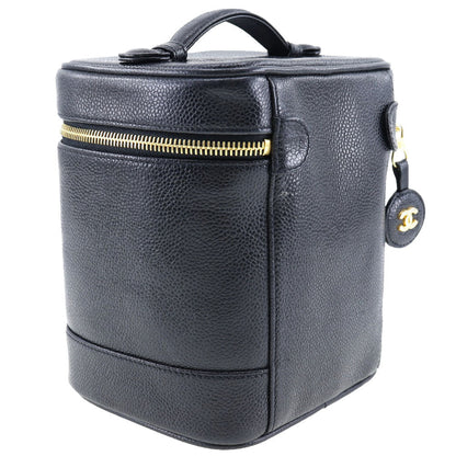 Chanel Vanity, Black, Leather, handbag