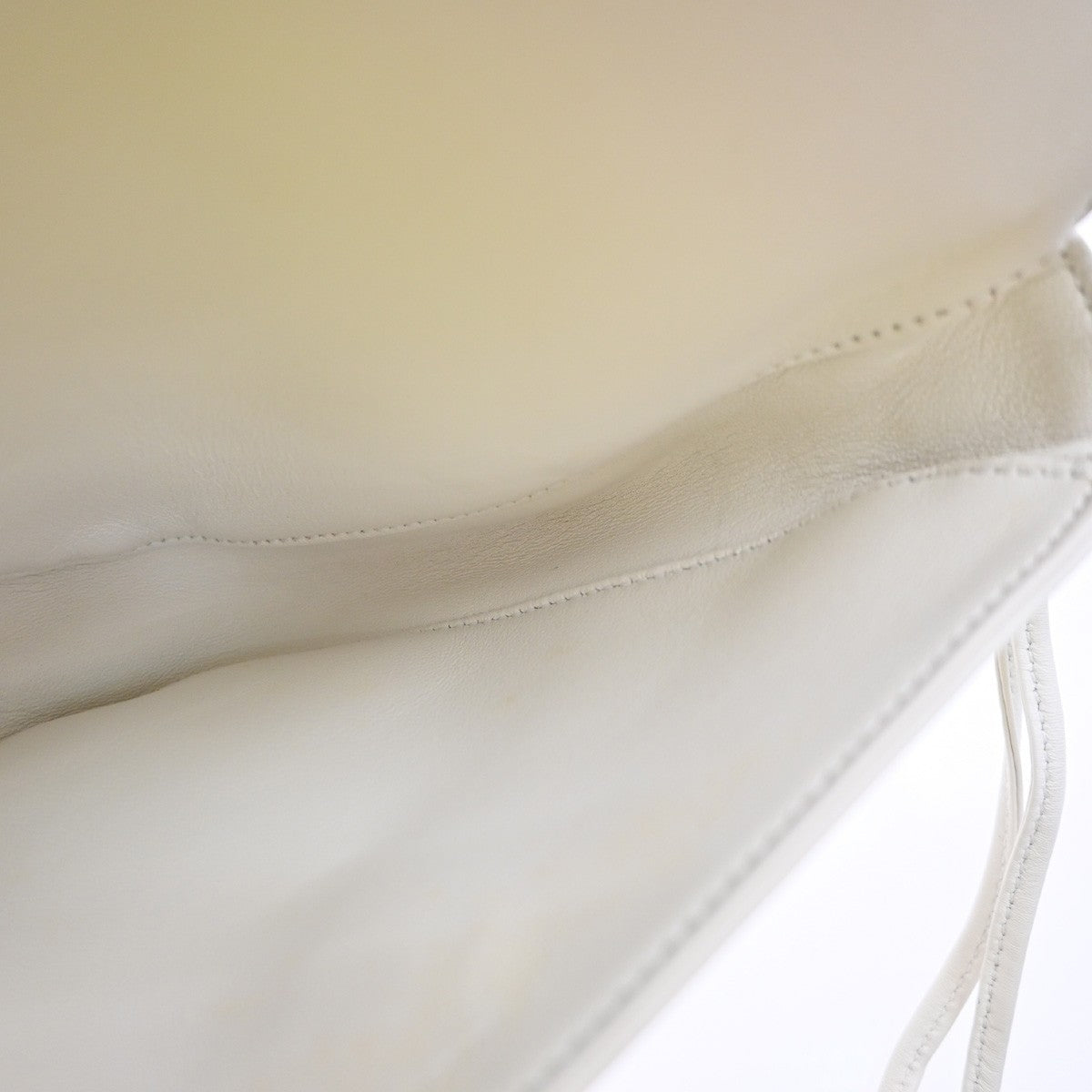 Celine Triangle Leather, White, Leather, Shoulder Bag
