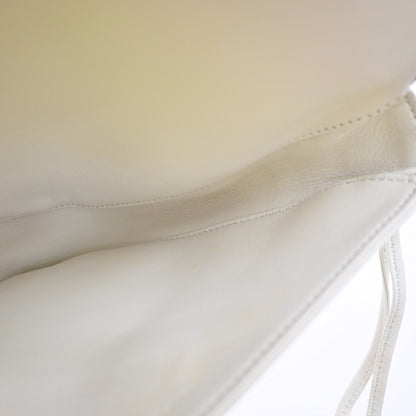 Celine Triangle Leather, White, Leather, Shoulder Bag