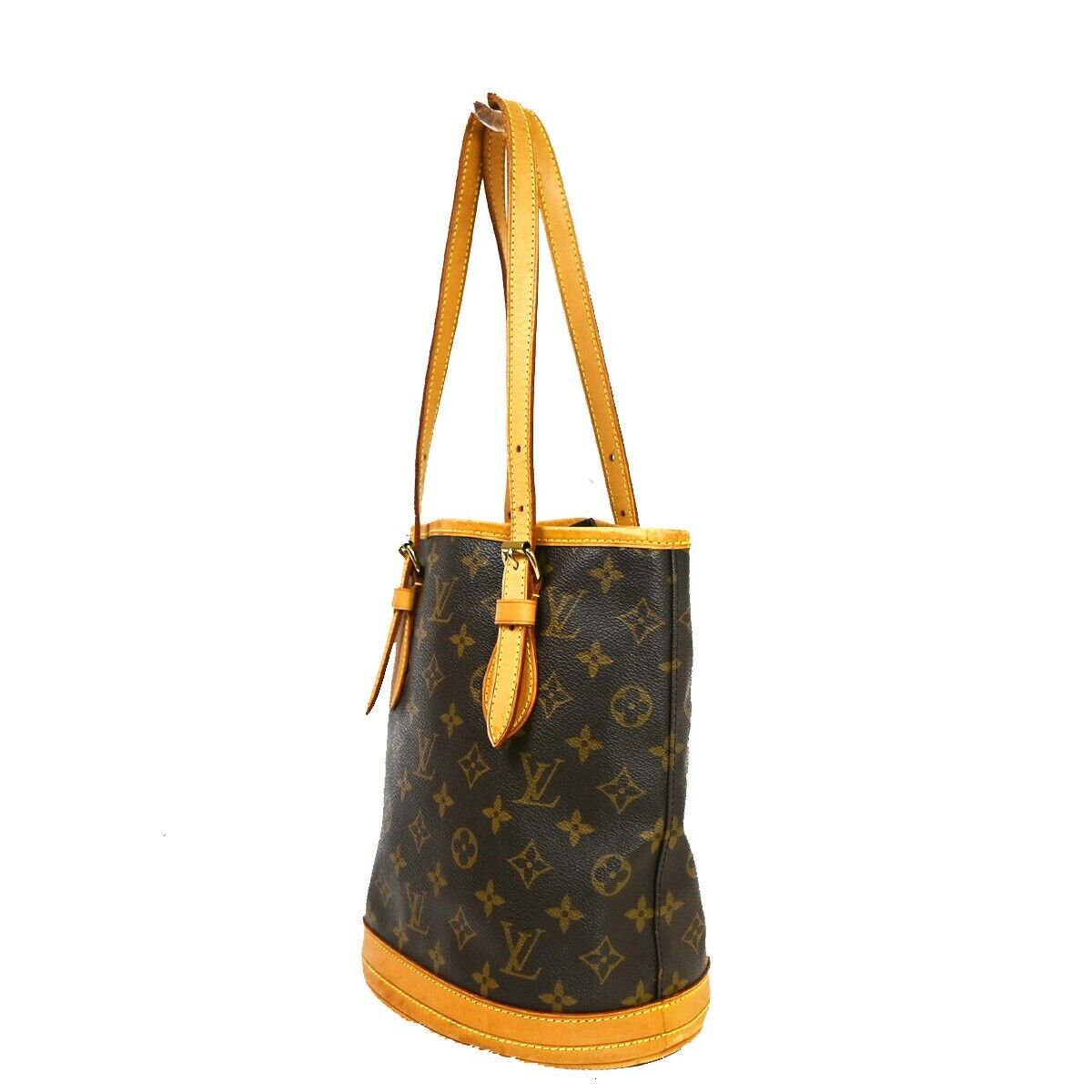 Louis Vuitton Bucket PM, Brown, Canvas, handbag