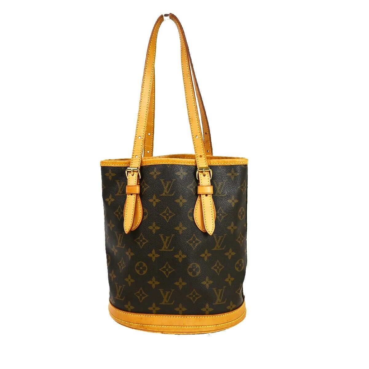 Louis Vuitton Bucket PM, Brown, Canvas, handbag