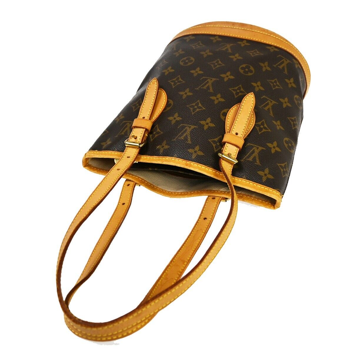 Louis Vuitton Bucket PM, Brown, Canvas, handbag