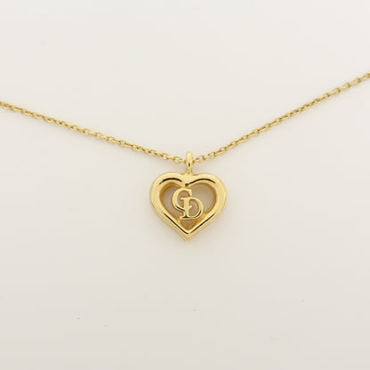 Christian Dior CD Heart Metal, Gold, Metal, Necklace