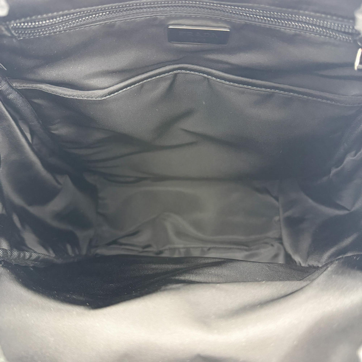 Prada Double Buckle Tessuto, Black, Nylon, Backpack