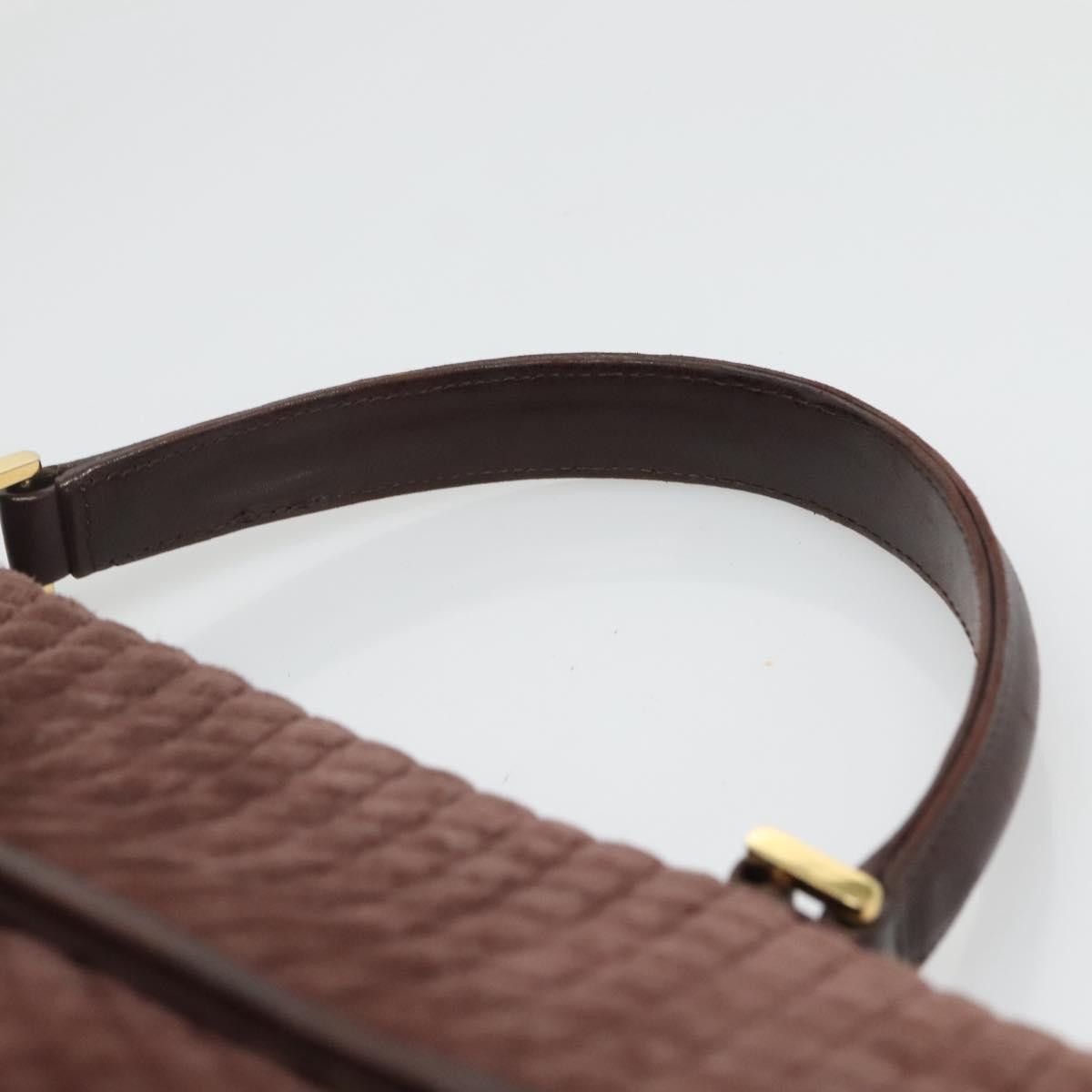 Bally Handbag Quilted Suede, Brown, Suede, Handbag